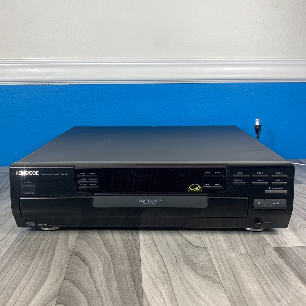 Vtg Kenwood CD-404 5 Disc Stereo CD Carousel Changer Player Works No Remote
